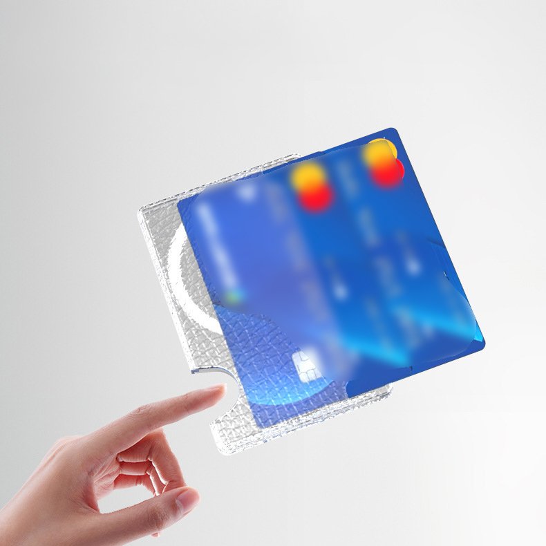 Hot Selling High Quality Mobile Phone case for Wallet With Magnetic Card Slot for iPhone case Transparent Card Holder