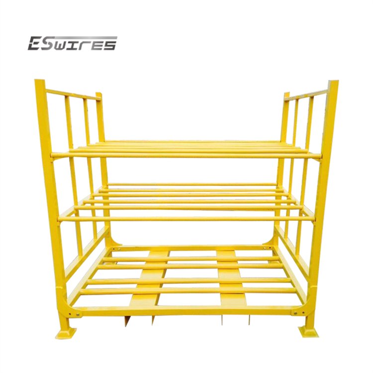 Customized Stacking Heavy Duty Powder Coated Warehouse Storage Foldable Metal Truck Tire Rack