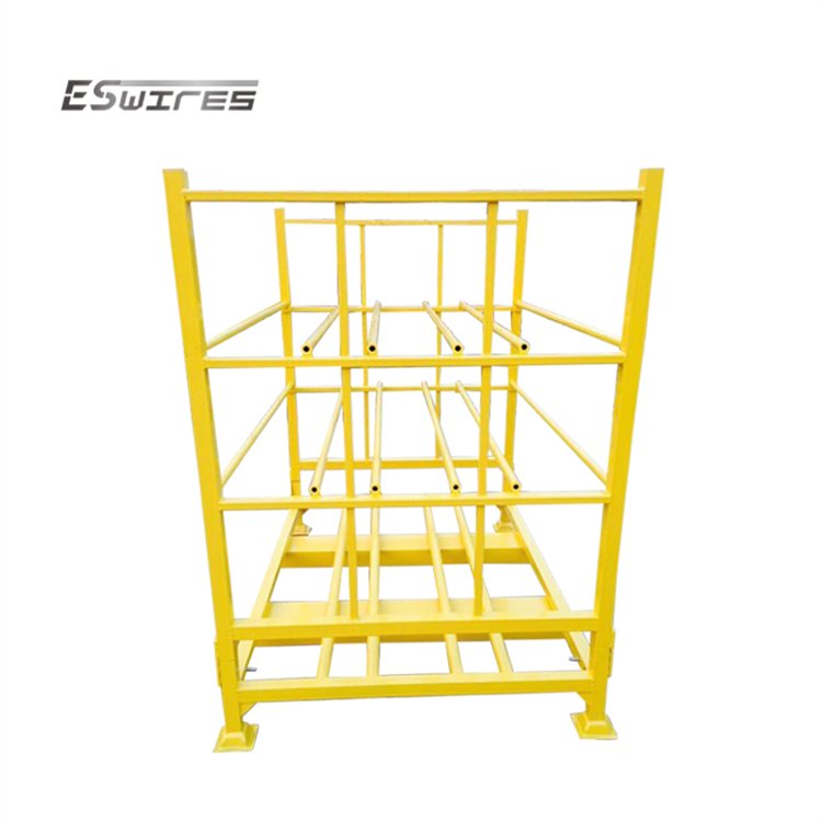 Customized Stacking Heavy Duty Powder Coated Warehouse Storage Foldable Metal Truck Tire Rack