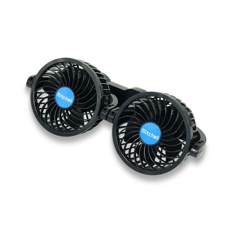 MITCHELL New Fans 12V/24V Interior Accessories Double Heads Oscillating Car Air Cooling Fans
