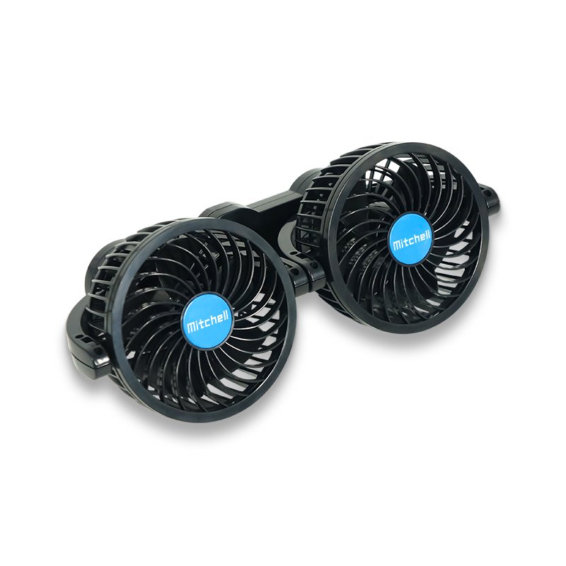 MITCHELL New Fans 12V/24V Interior Accessories Double Heads Oscillating Car Air Cooling Fans