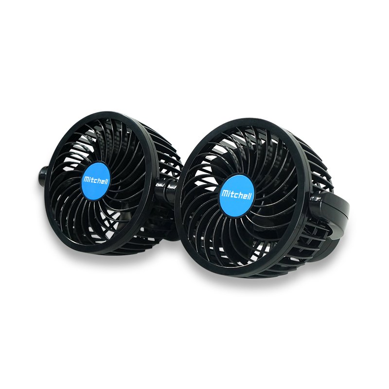 MITCHELL New Fans 12V/24V Interior Accessories Double Heads Oscillating Car Air Cooling Fans