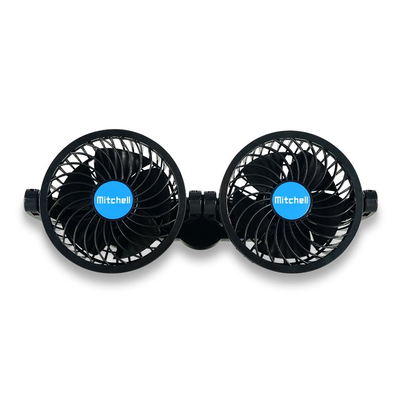 MITCHELL New Fans 12V/24V Interior Accessories Double Heads Oscillating Car Air Cooling Fans