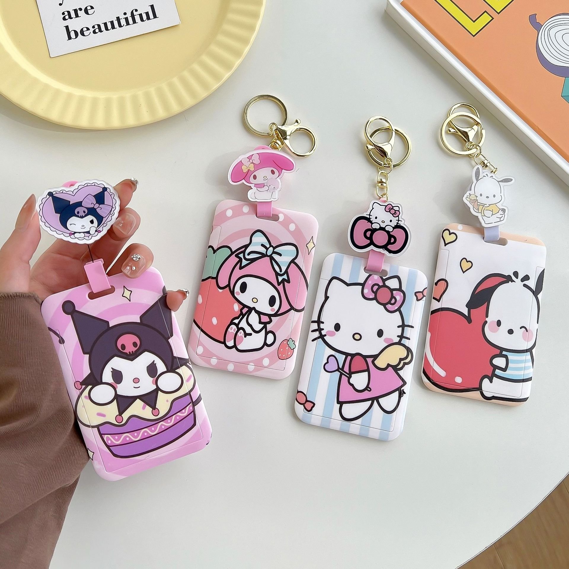 Anti-Lost Accessories Card Holder Lovely Cartoon Kuromi Melody Kitty Card Case Bus Student Name ID Badge Plastic Cards Covers