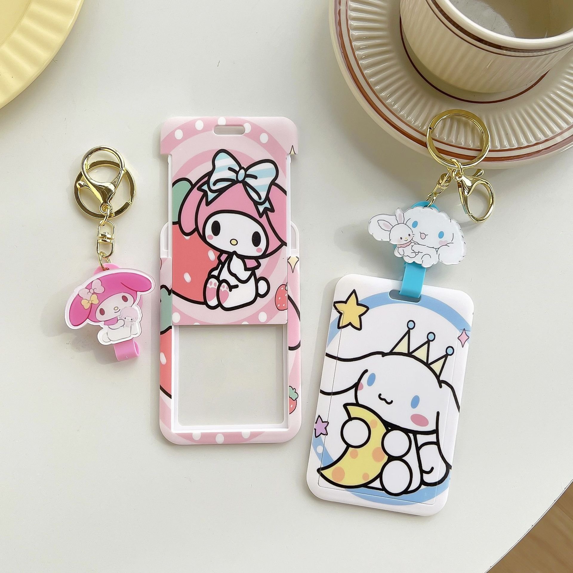 Anti-Lost Accessories Card Holder Lovely Cartoon Kuromi Melody Kitty Card Case Bus Student Name ID Badge Plastic Cards Covers