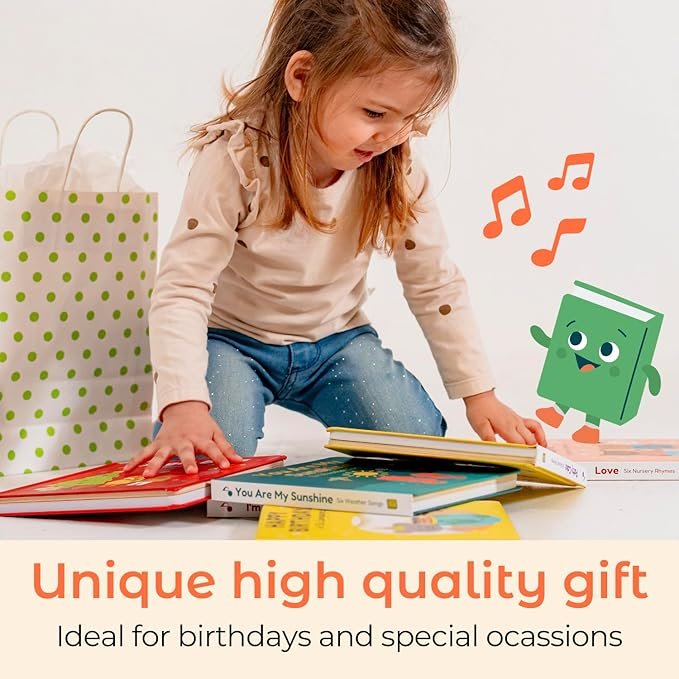 USB-C Rechargeable Interactive Music Book for Children the Wheels on the Bus Sound Book Hard Cover Art Paper Cardboard Pages