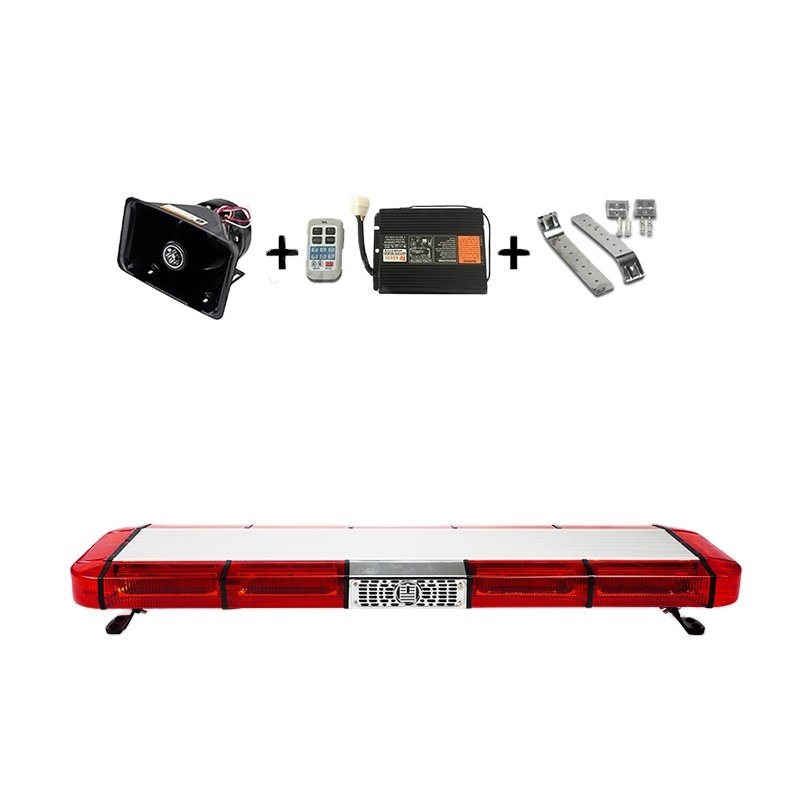 47 Inch Roof Emergency Lightbar Amber LED Ambulance Amber Warning Light Wireless Siren Horn for Vehicle Truck Strobe Light Bar