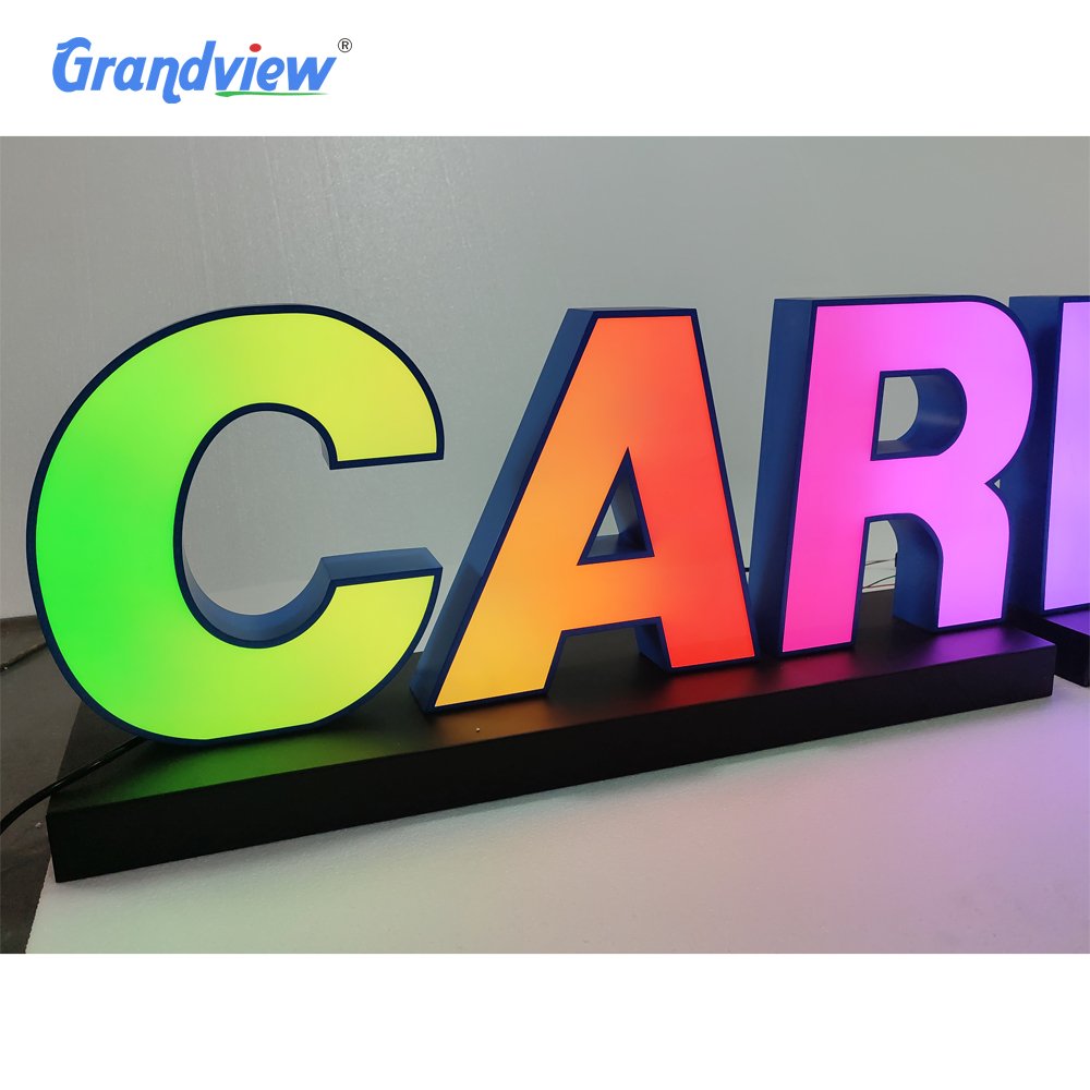 car wash sign Customized channel letters advertising Outdoor 3D RGB led logo store sign illuminated business retail signboard