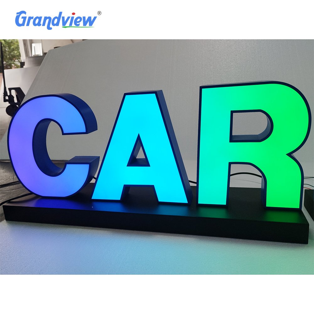 car wash sign Customized channel letters advertising Outdoor 3D RGB led logo store sign illuminated business retail signboard