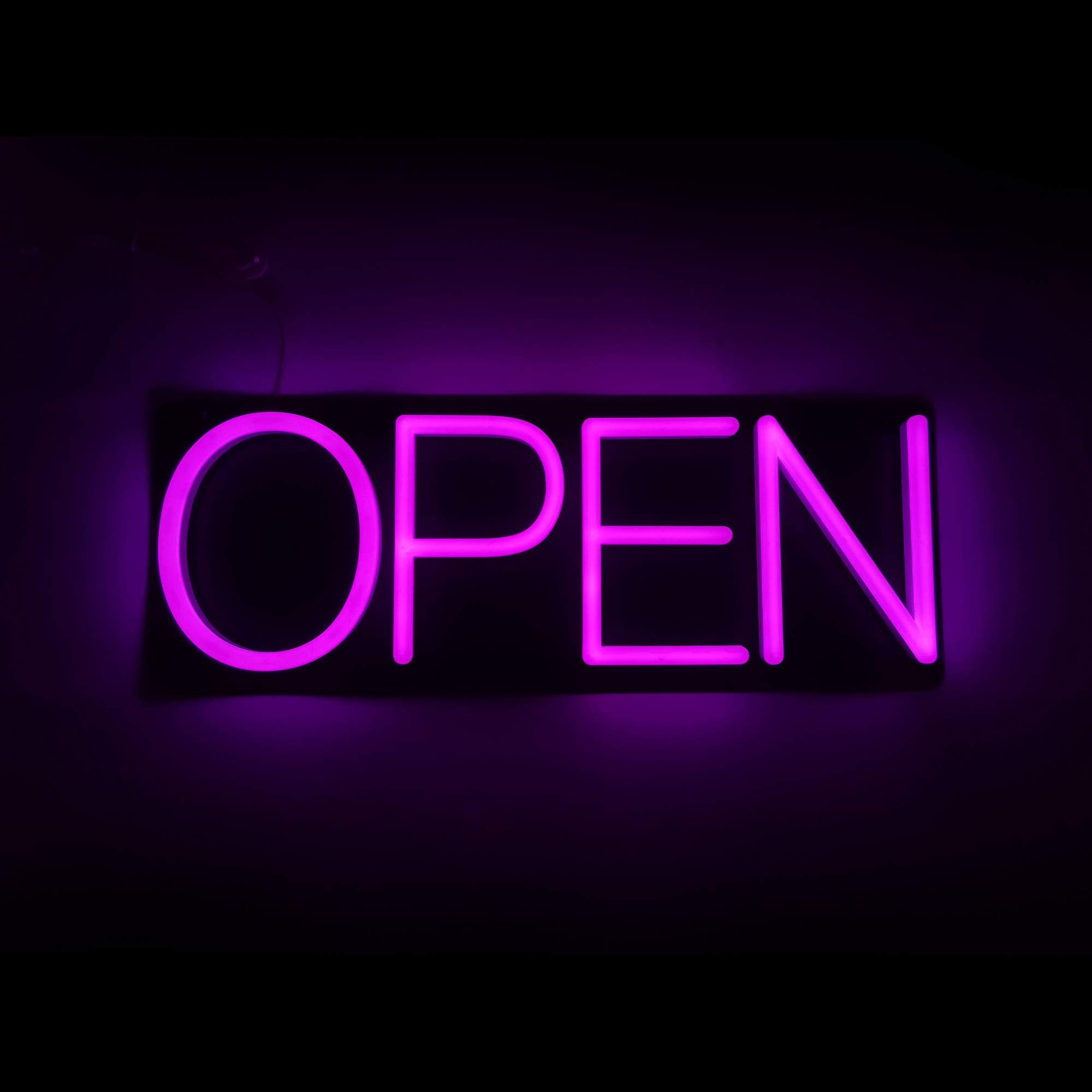 Pink Neon Open Sign With Remote Controller LED Open Sign Electric Light up Open Sign Business Store Shop Restaurant