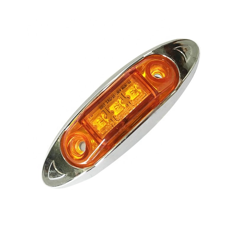 DOT 10-30V Semi Truck Warning Lights Led Auto Lamps Trailer Marker Lights With Chrome Base for Sale