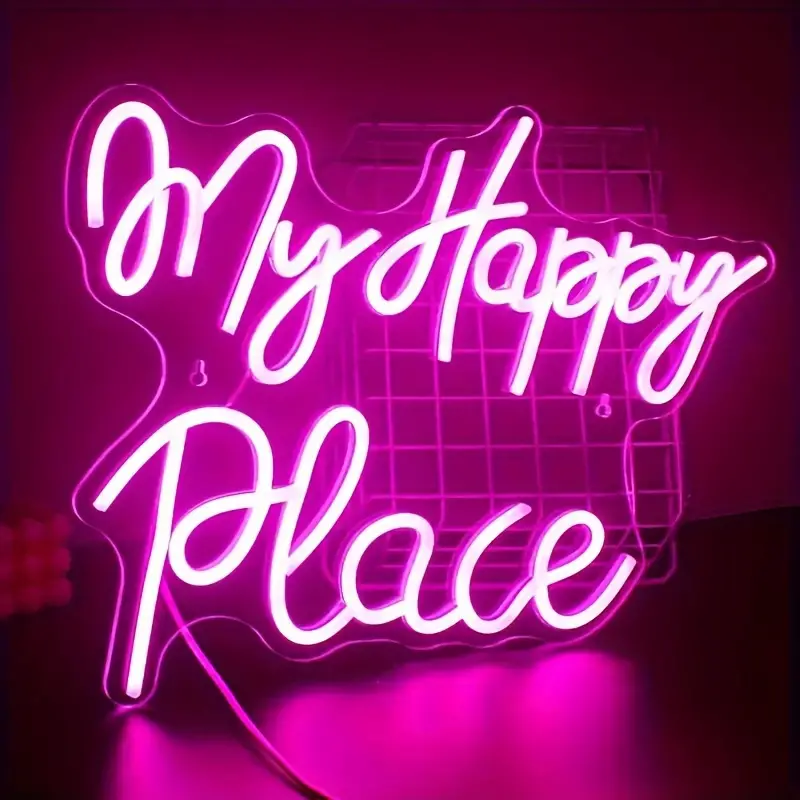 Wholesale Led logo Light DONT OVER THINK SHIT Neon Sign My Happy Place Wedding Dropshipping Neon Sign for Party Home Decor