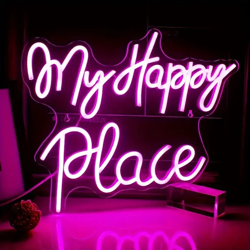 Wholesale Led logo Light DONT OVER THINK SHIT Neon Sign My Happy Place Wedding Dropshipping Neon Sign for Party Home Decor