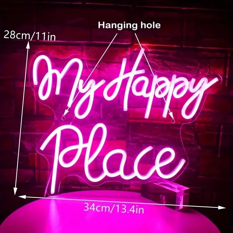Wholesale Led logo Light DONT OVER THINK SHIT Neon Sign My Happy Place Wedding Dropshipping Neon Sign for Party Home Decor