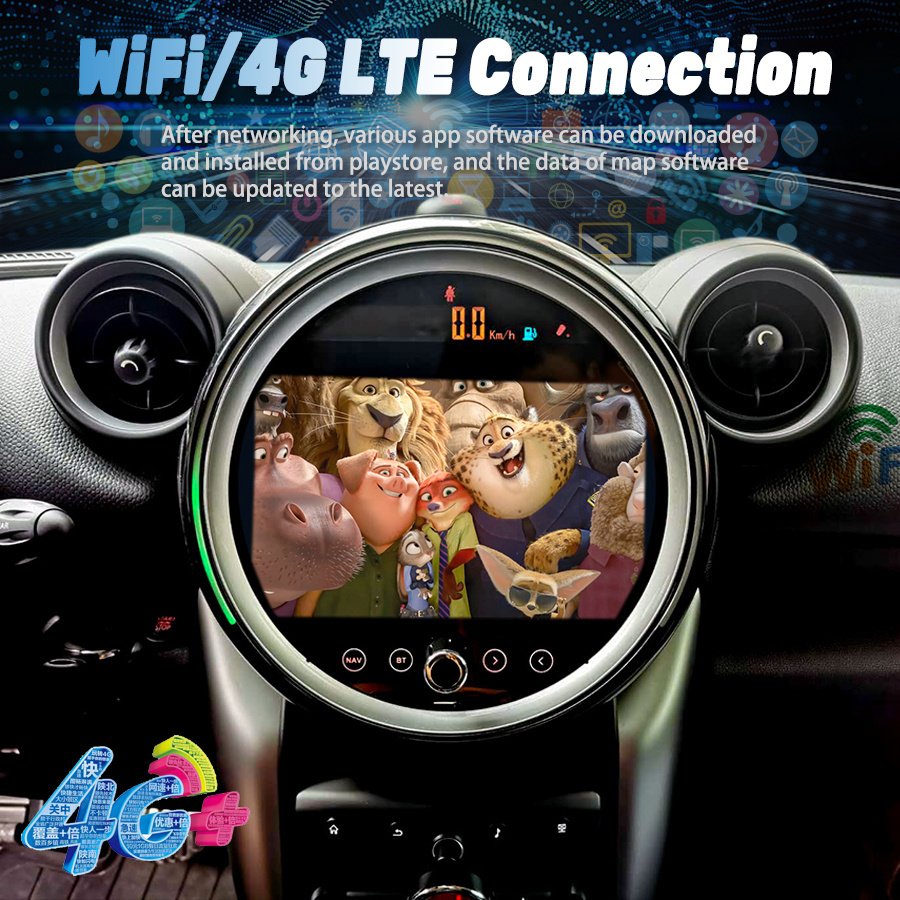 Android 12 Autoradio Screen for MINI COUNTRYMAN R60 R54 MINI COOPER GPS Navigation Radio Head Unit Carplay DSP 4G Lte Network
