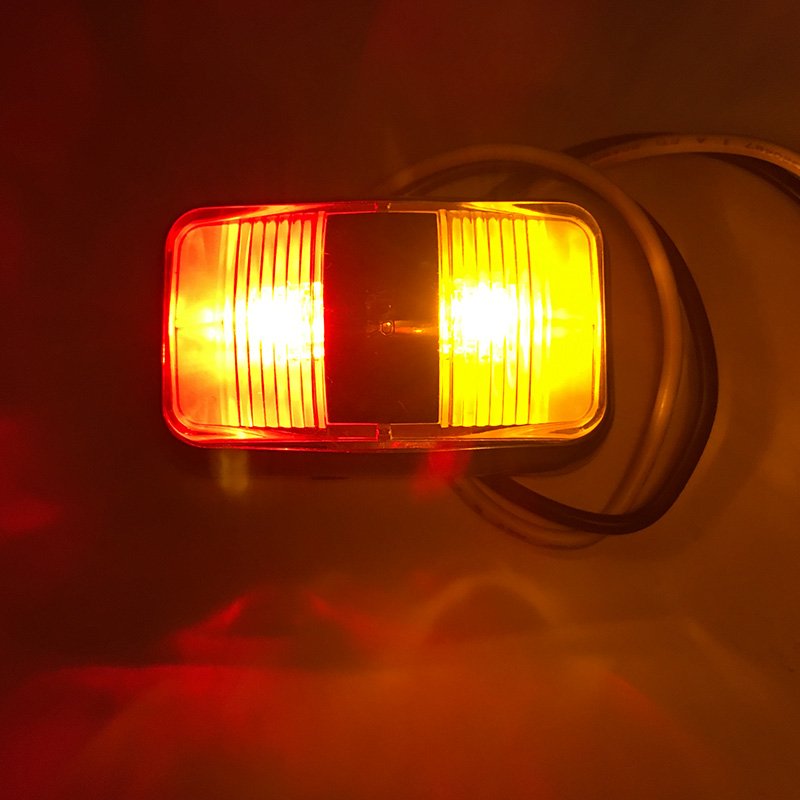 Amber & Red Bus Light, 4leds Led Side Marker Lights, 10-30V Led Lamp Waterproof Universal Car Headlight Tester for Truck
