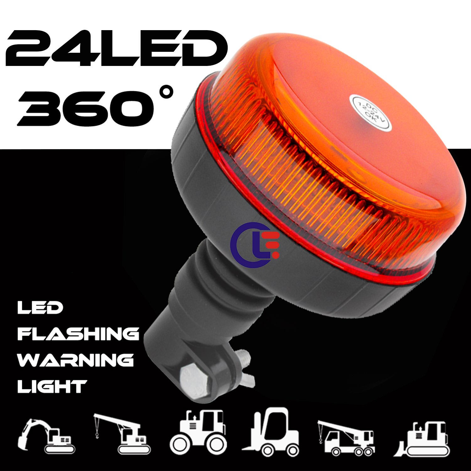 New 6000K LED Flashing Roof Top Hazard Beacon Lights Single Pole Mounting Warning Light for Truck Forklift School Bus