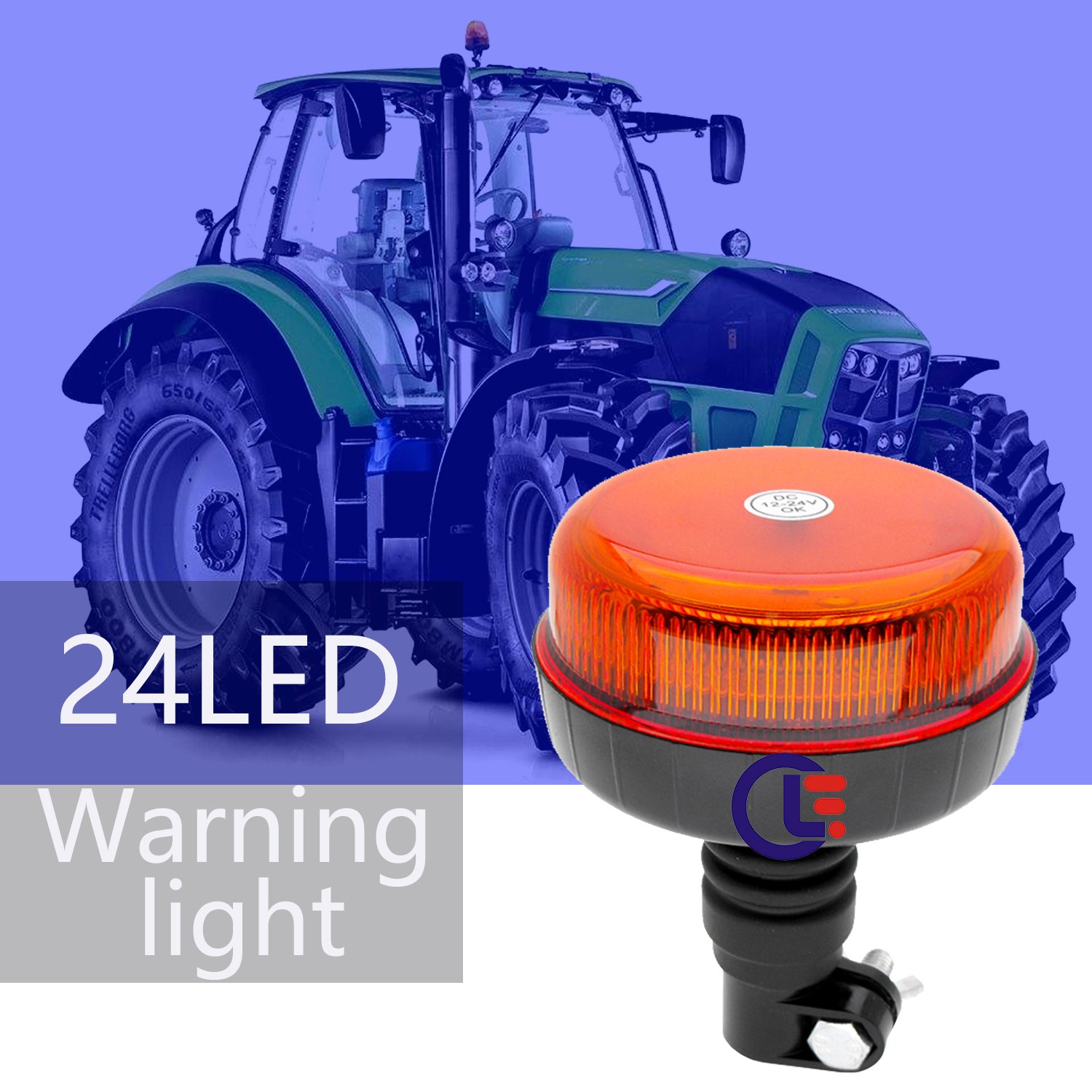 New 6000K LED Flashing Roof Top Hazard Beacon Lights Single Pole Mounting Warning Light for Truck Forklift School Bus