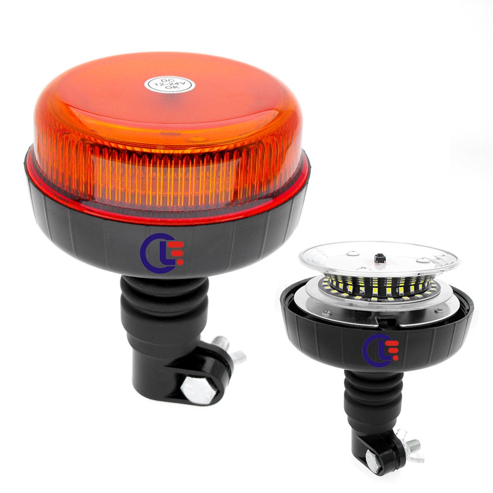 New 6000K LED Flashing Roof Top Hazard Beacon Lights Single Pole Mounting Warning Light for Truck Forklift School Bus