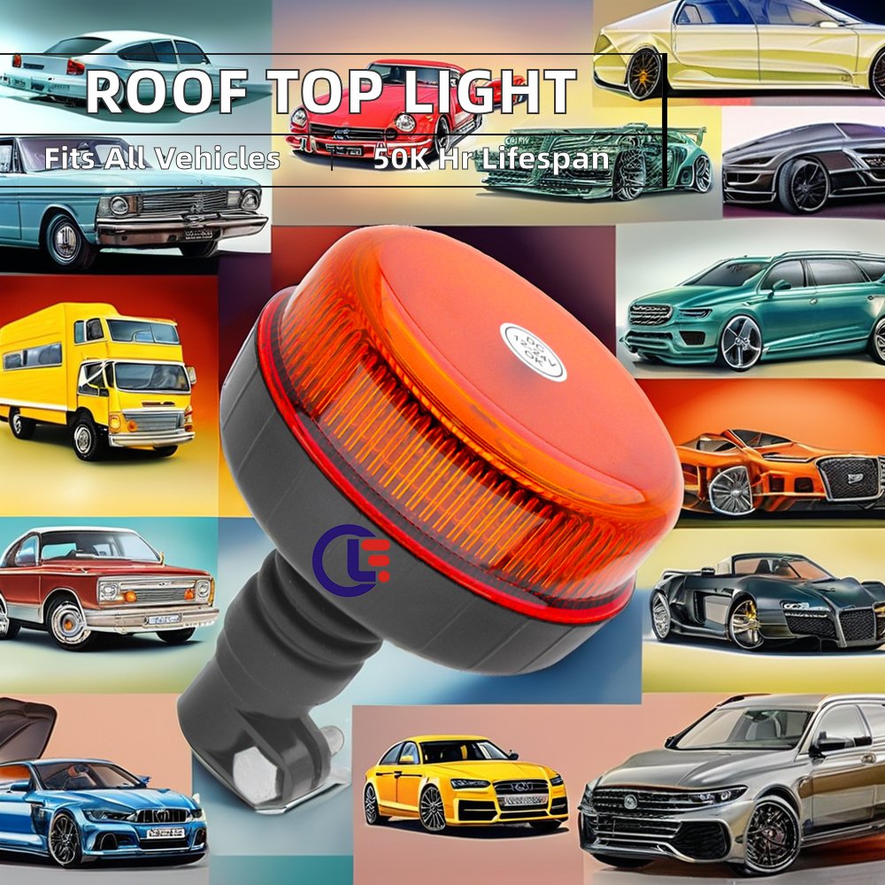 New 6000K LED Flashing Roof Top Hazard Beacon Lights Single Pole Mounting Warning Light for Truck Forklift School Bus