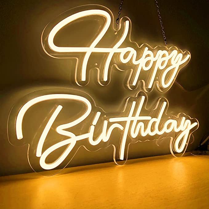 Drop Shipping Acrylic Logo Custom Led Light Neon Sign for Supplier Dropshipping Happy Birthday Bar Wedding Wall Decor