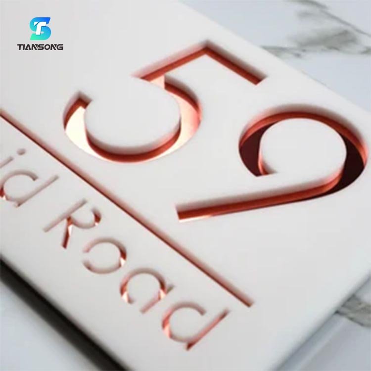 Custom Acrylic House Number Sign Stainless Steel Door Plates Address Metal Plaques Floating Door Number Sign 40cm X 20cm Plaque