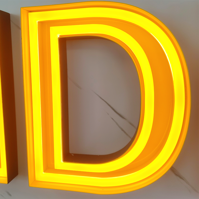 Customization Acrylic Embossed Metal 3D Letters Neon Light Effect Frontlit Signage Letter Embossing Led Acrylic Letter Sign