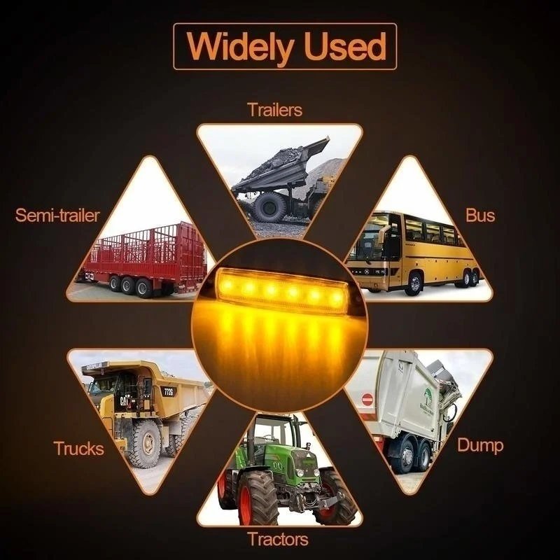 LED Car External Lights LED 12V/24V Auto Car Bus Truck Lorry Side Marker Indicator Light Low Trailer Rear Warning Lamp