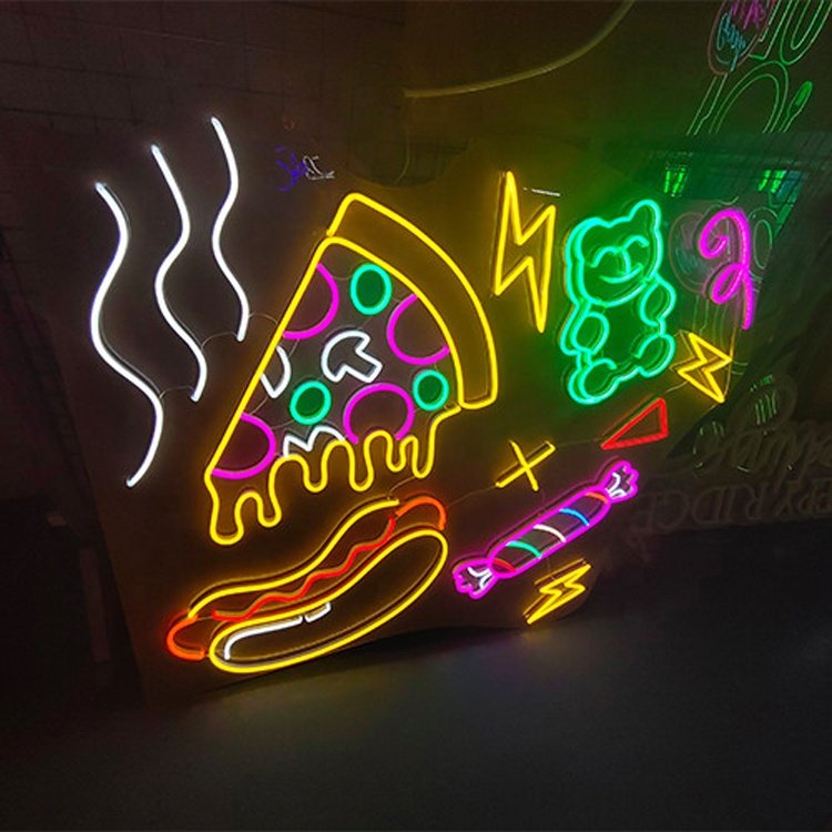 Custom LED Neon Sign Shop Business Burger Pizza Shop LED Neon logo for Shop Decoration