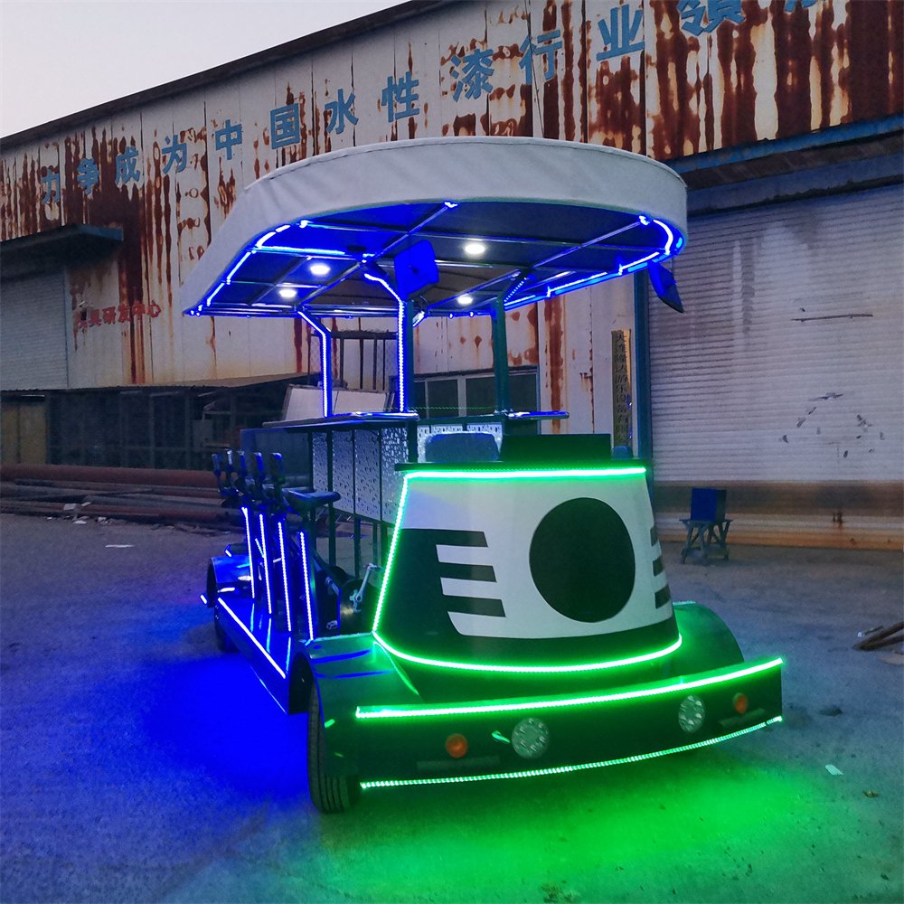 Manufacturer of Electric Leisure Tandem Bike for Sightseeing and City Party Biking with Beer Special City Bus Features