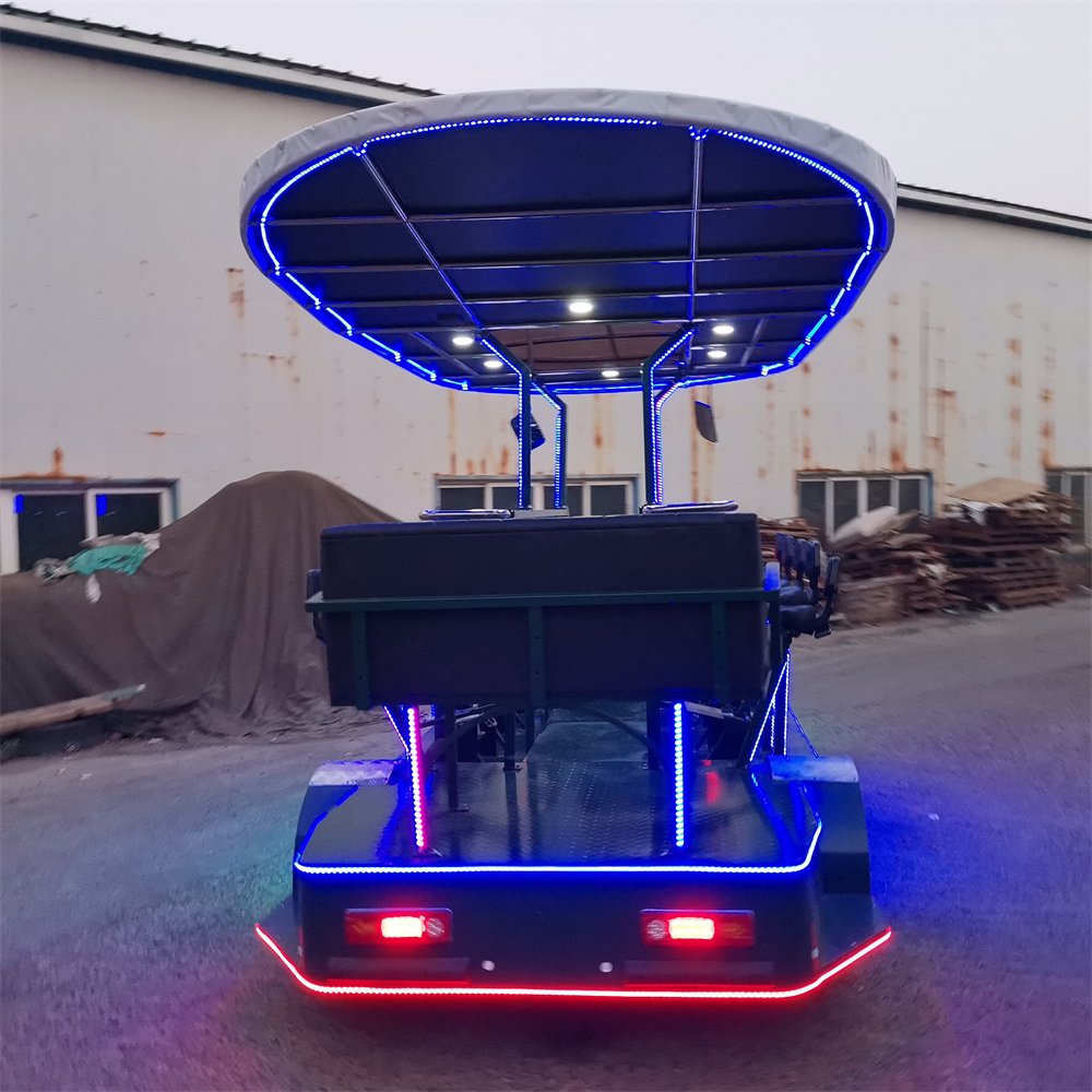 Manufacturer of Electric Leisure Tandem Bike for Sightseeing and City Party Biking with Beer Special City Bus Features
