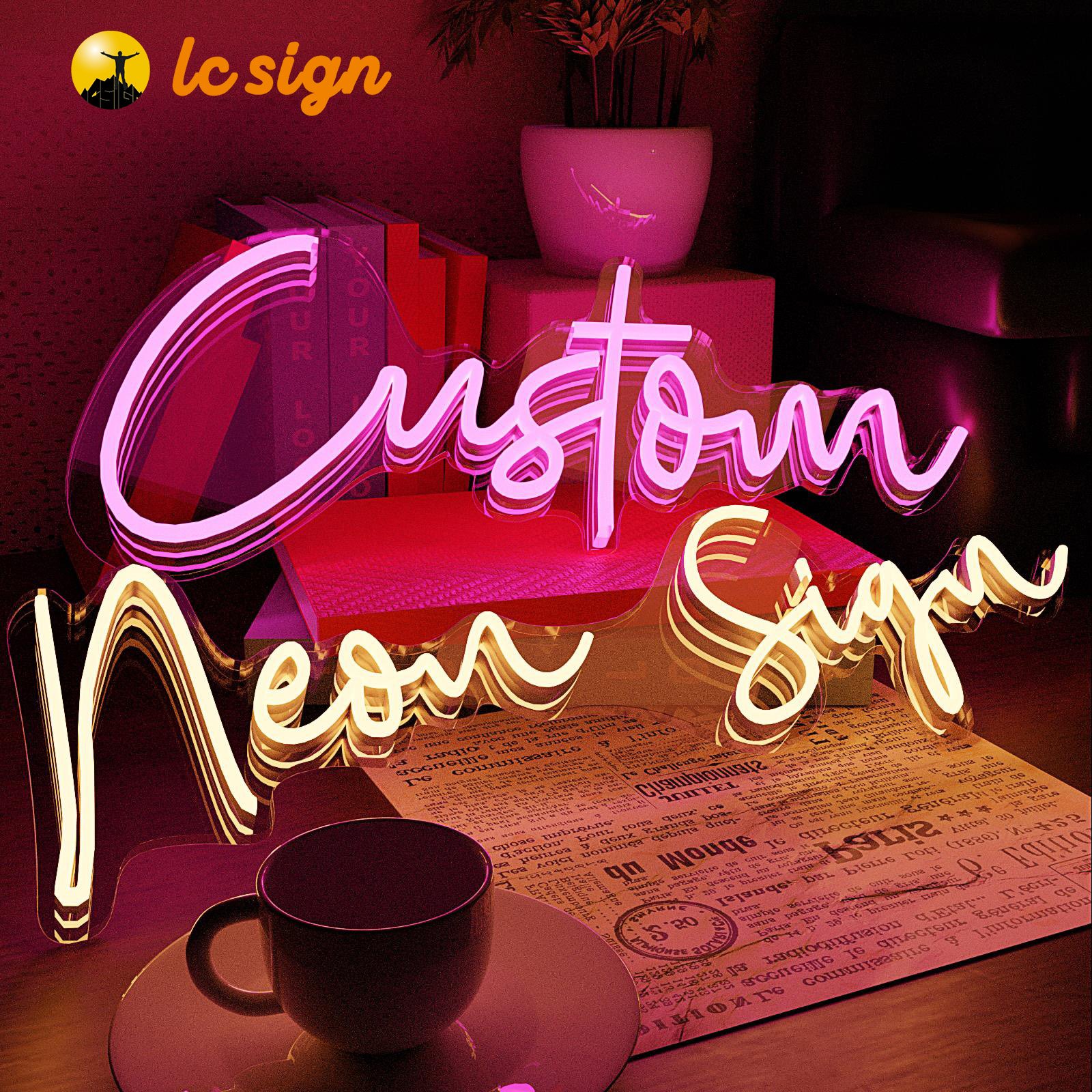 Custom Metal logo Led Neon Sign Wedding Letters LED Neons Business Sign Lights for Wall