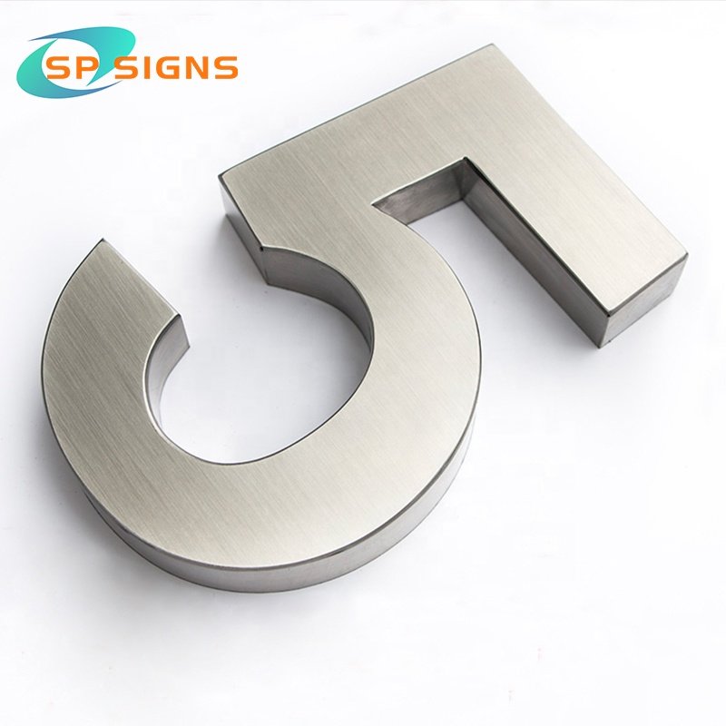 SP Factory Custom Alphabet Letters Luminous and Non - Luminous Luxury Metal Letters Acrylic Led House Number for Shop Business