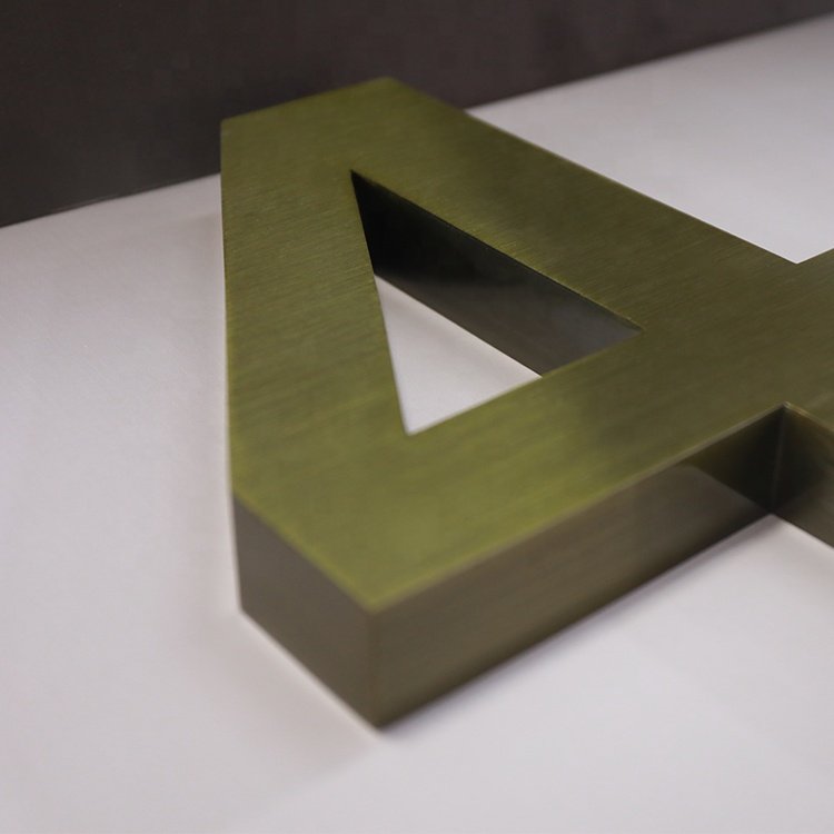 SP Factory Custom Alphabet Letters Luminous and Non - Luminous Luxury Metal Letters Acrylic Led House Number for Shop Business