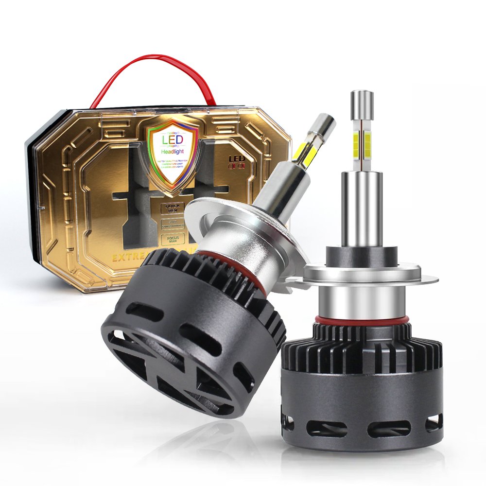 Raych Led Headlights R7 360 Degree 4300K 130W 30000LM Lamp Halogen H1 H3 H7 H8 H9 H11 9005 9006 9012 H4 No Dark Zone for Car