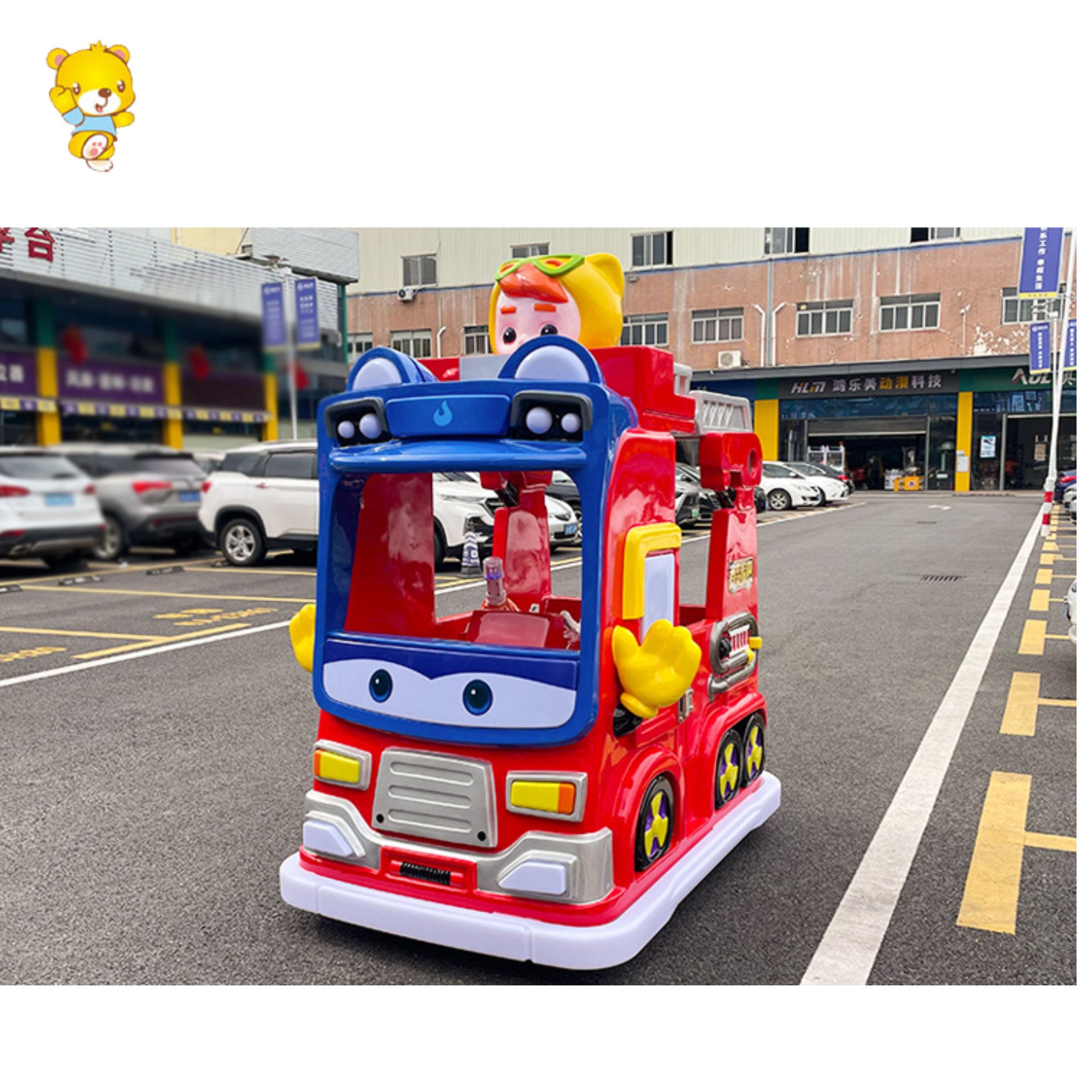 New Style Indoor/Outdoor Commercial Playground Equipment Children's Electric School Bus with Big Wheels Fun for Park Use
