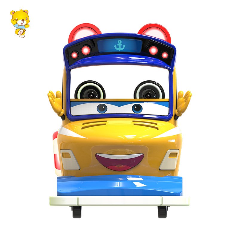 New Style Indoor/Outdoor Commercial Playground Equipment Children's Electric School Bus with Big Wheels Fun for Park Use
