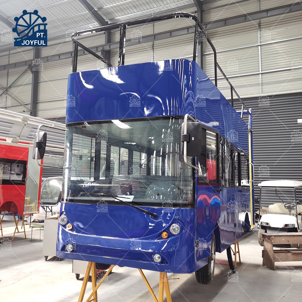 Battery Powered 72V 18 Seats Tourist Double Decker Bus for Sale Electric Double Decker Bus Electric Sightseeing Bus Car