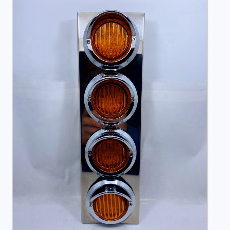 Truck Light Headlight Bezels Chrome W/visor 12" Led Light Strip Replacement for 4X6 Lights Kentworth Peterbilt Western Star