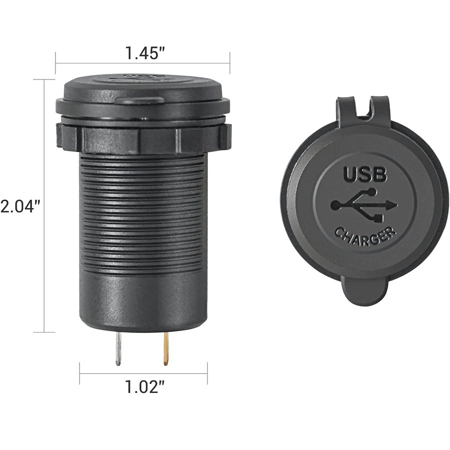 12V Adapter 2 Pack USB C 65W QC3.0 Multi Car USB Port Socket Fast Charging USB Charger for Outlet Laptop