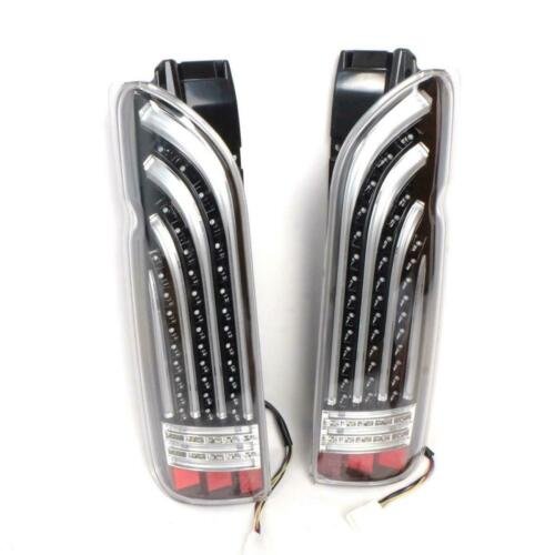 Hiace Van Quantum Commuter 2005-16 LED Tail Lamp Rear Light Pair Black Smoke Red White