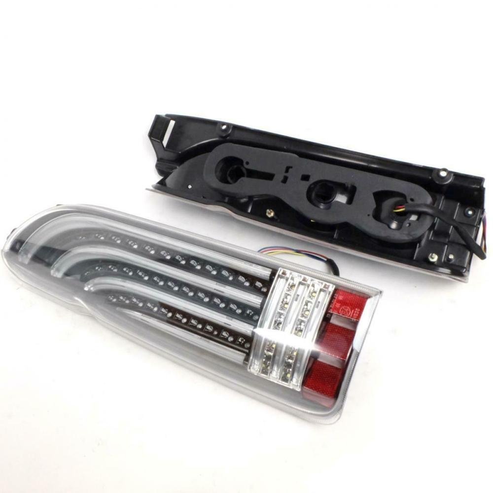 Hiace Van Quantum Commuter 2005-16 LED Tail Lamp Rear Light Pair Black Smoke Red White
