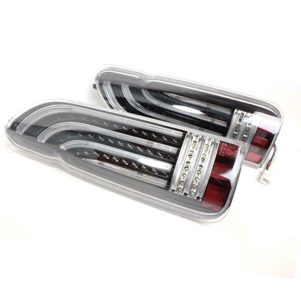 Hiace Van Quantum Commuter 2005-16 LED Tail Lamp Rear Light Pair Black Smoke Red White
