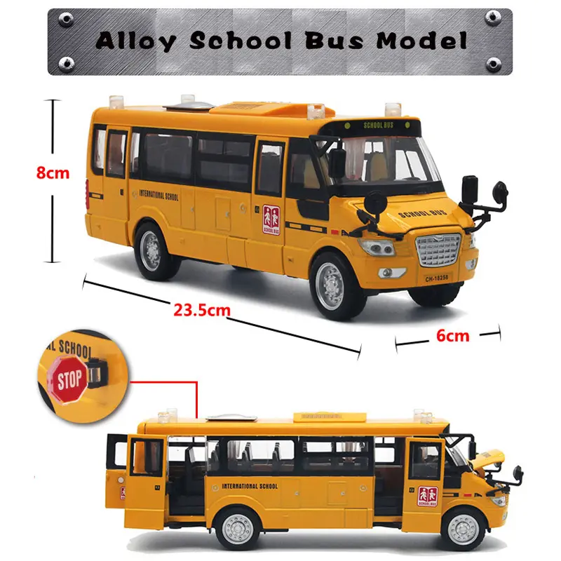 1:32 Hot Selling American University School Bus Alloy Pull Back Car Model Toys