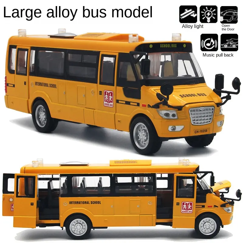 1:32 Hot Selling American University School Bus Alloy Pull Back Car Model Toys