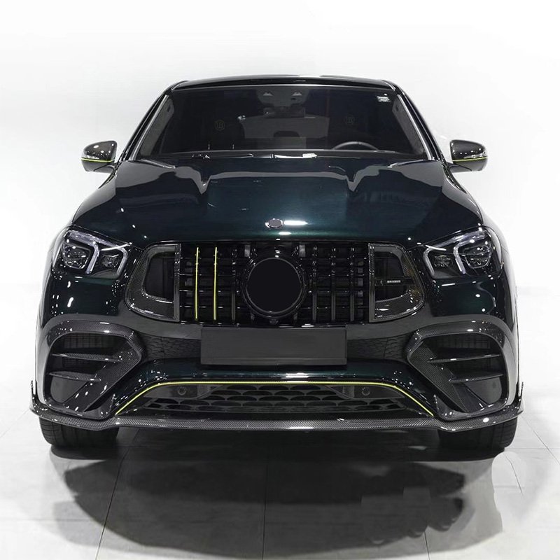 Runde Top Ranking B Style for Mercedes-Benz GLE Coupe GLE350 GLE450 GLE53 GLE63 BrabusRocket 900 Carbon Fiber Body Kit Front Lip