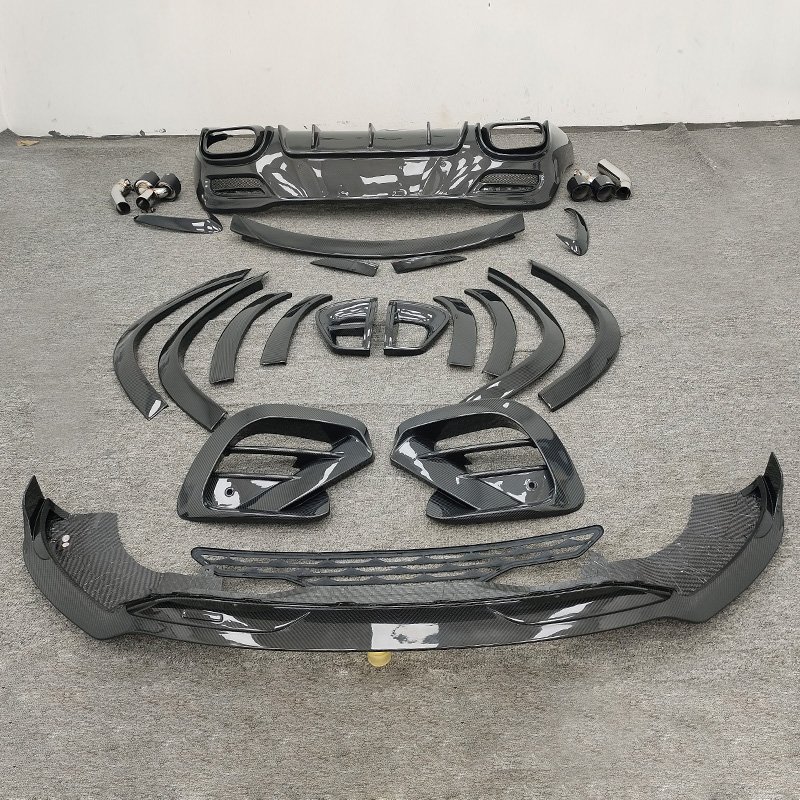Runde Top Ranking B Style for Mercedes-Benz GLE Coupe GLE350 GLE450 GLE53 GLE63 BrabusRocket 900 Carbon Fiber Body Kit Front Lip