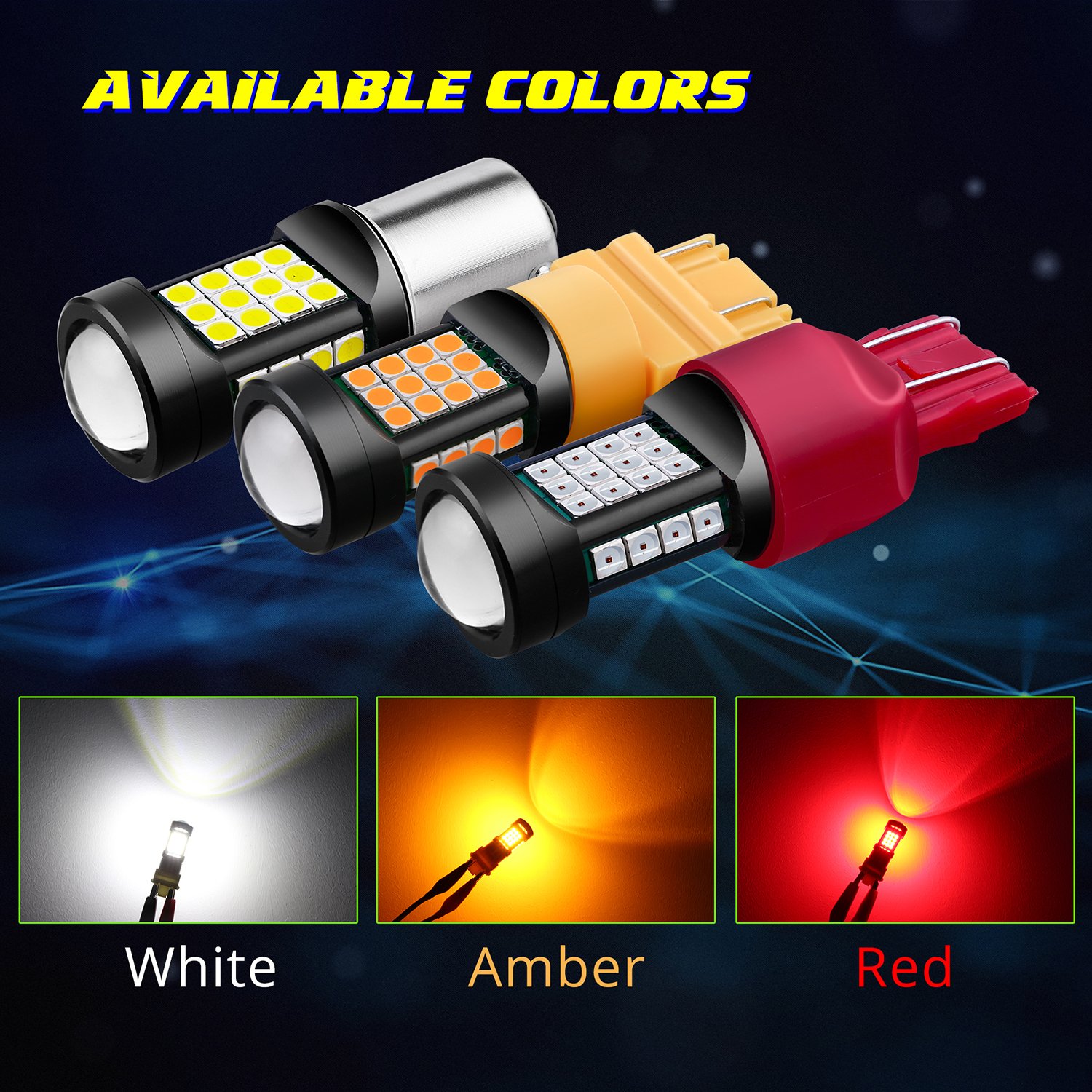 H10 9005 LED Fog Light Bulbs, 6000K Xenon White/8000K Blue, 3030 36SMD Chips, 360-degree Illumination, Non-polarity,