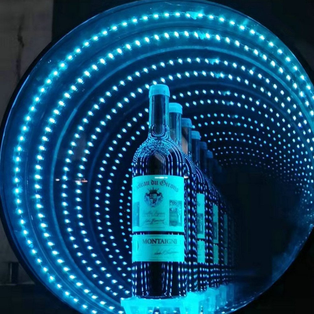 Factory Custom RGB Mirror Letter Dressing Table With Mirror and Light Saloon Mirror With Lights Multi Layer Infinity Neon Sign