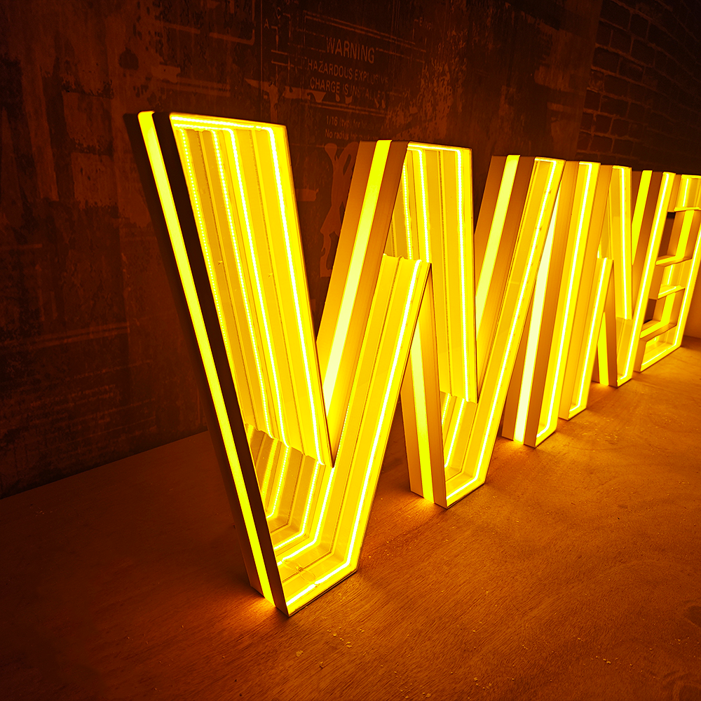 Factory Custom RGB Mirror Letter Dressing Table With Mirror and Light Saloon Mirror With Lights Multi Layer Infinity Neon Sign